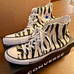 Unisex Converse High Top TAP Dance Sneakers Shoes Zebra Size 8.5 MN/10.5 WN NEW!